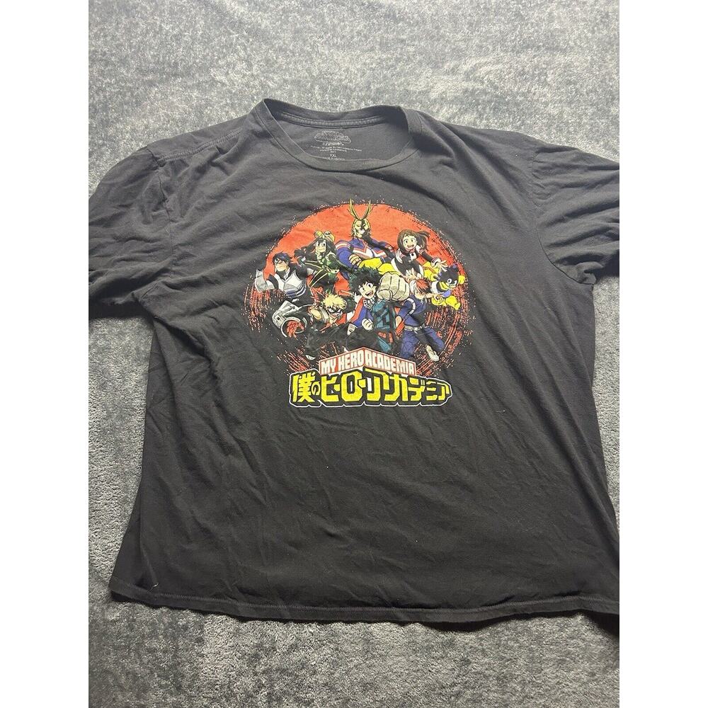 Funimation My Hero Academia Mens 2XL Black/Red Anime Short Sleeve Shirt